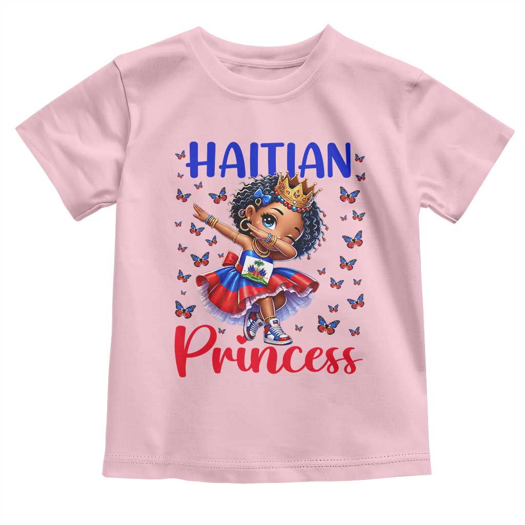 Cute Dabbing Haitian Princess Kids Graphic Toddler T Shirt Haiti Heritage Pride