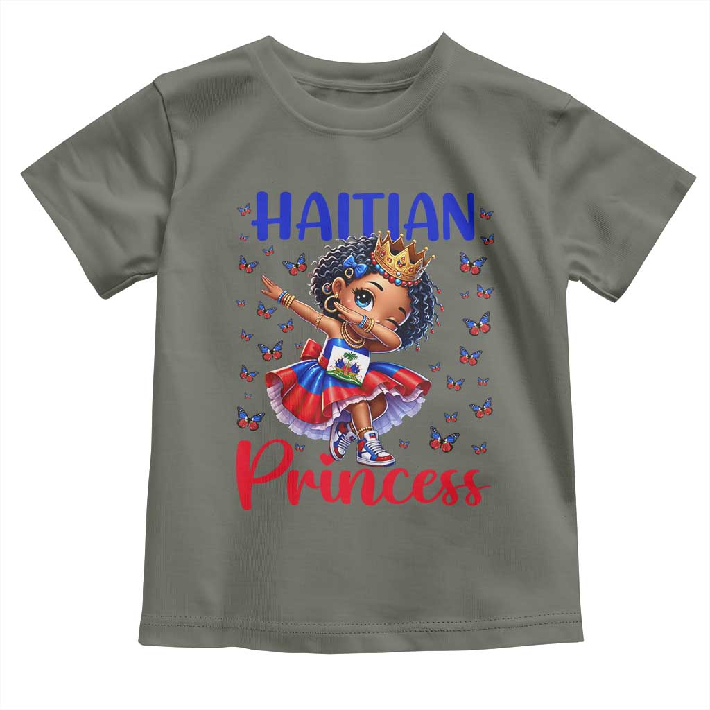 Cute Dabbing Haitian Princess Kids Graphic Toddler T Shirt Haiti Heritage Pride