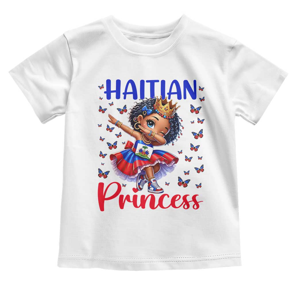 Cute Dabbing Haitian Princess Kids Graphic Toddler T Shirt Haiti Heritage Pride