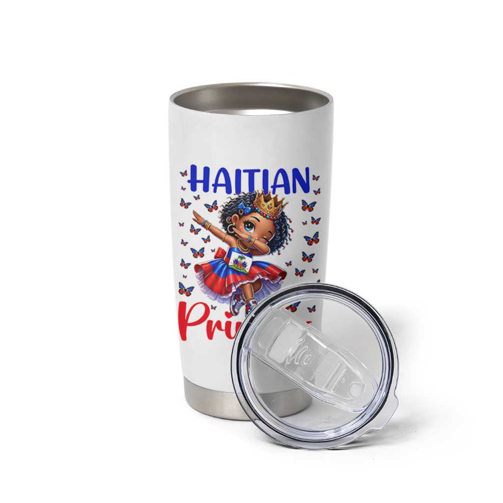 Cute Dabbing Haitian Princess Kids Graphic Tumbler Cup Haiti Heritage Pride