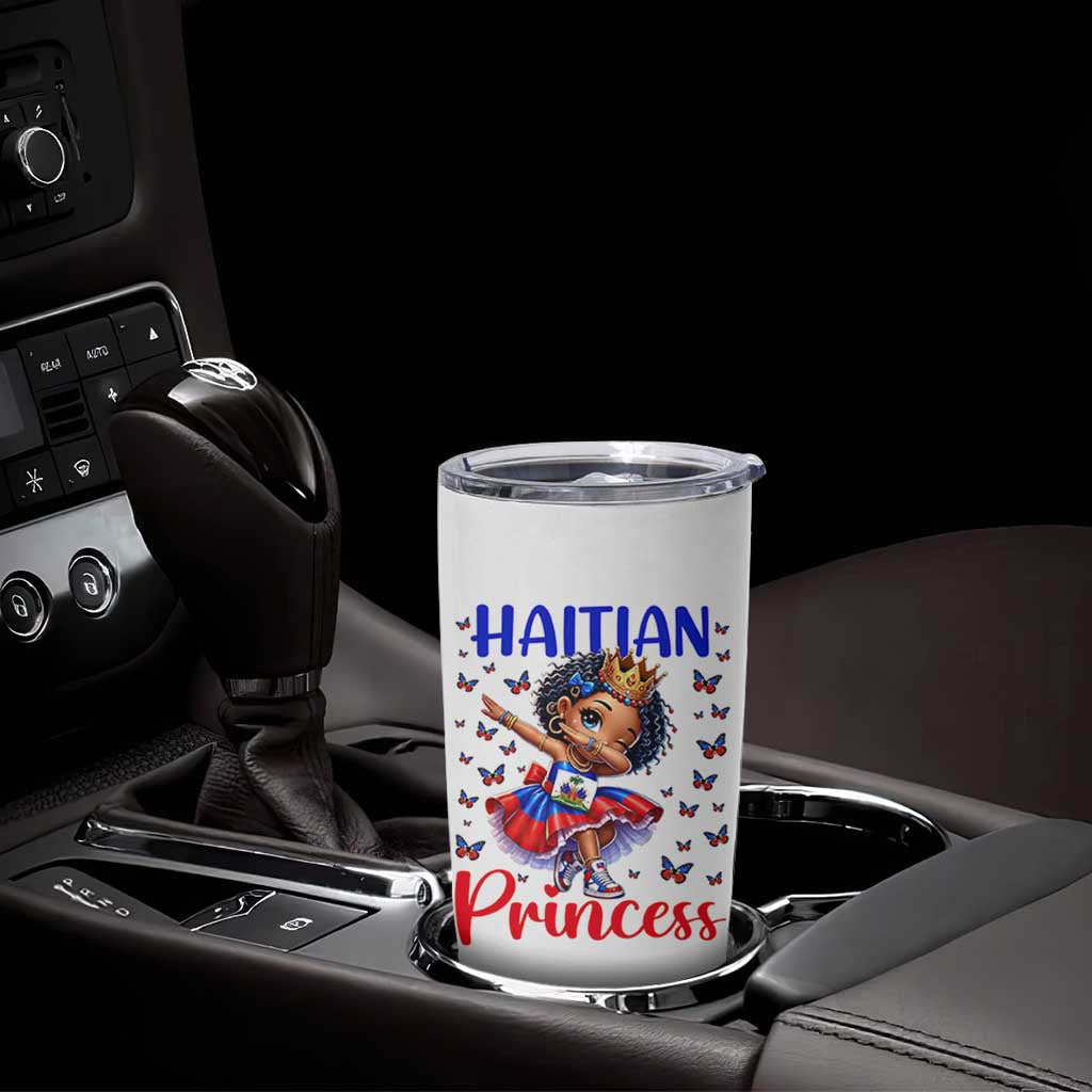 Cute Dabbing Haitian Princess Kids Graphic Tumbler Cup Haiti Heritage Pride
