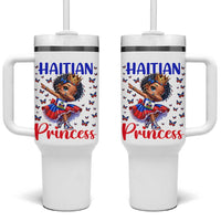 Cute Dabbing Haitian Princess Kids Graphic Tumbler With Handle Haiti Heritage Pride