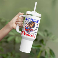 Cute Dabbing Haitian Princess Kids Graphic Tumbler With Handle Haiti Heritage Pride