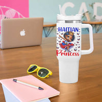 Cute Dabbing Haitian Princess Kids Graphic Tumbler With Handle Haiti Heritage Pride