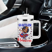 Cute Dabbing Haitian Princess Kids Graphic Tumbler With Handle Haiti Heritage Pride