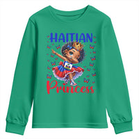 Cute Dabbing Haitian Princess Kids Graphic Youth Sweatshirt Haiti Heritage Pride