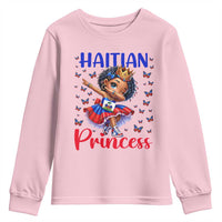 Cute Dabbing Haitian Princess Kids Graphic Youth Sweatshirt Haiti Heritage Pride