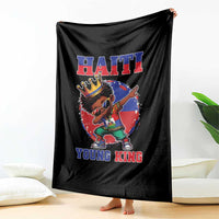 Haiti Young King Dabbing Boy Kids Graphic Throw Blanket Haitian Heritage Pride