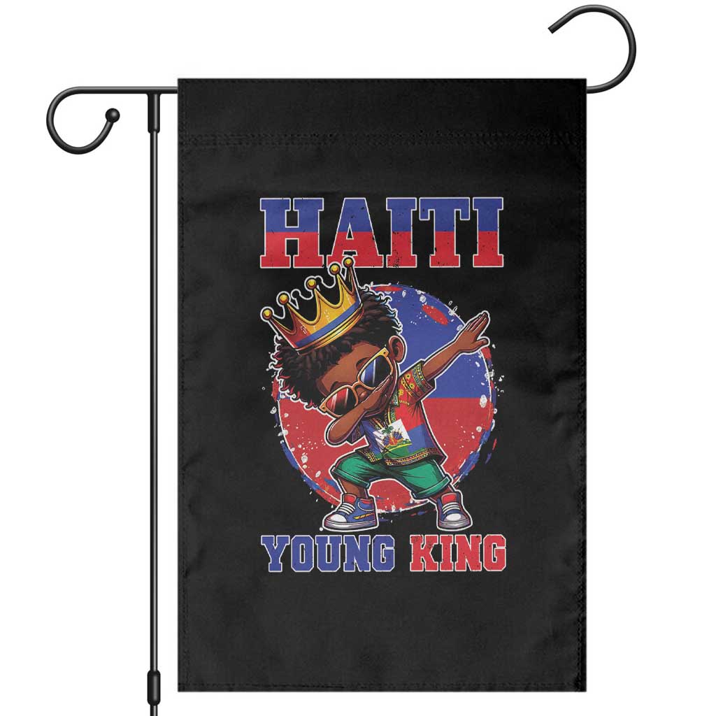 Haiti Young King Dabbing Boy Kids Graphic Garden Flag Haitian Heritage Pride