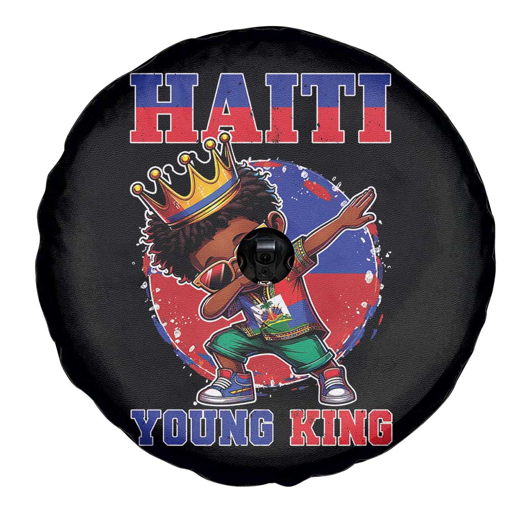 Haiti Young King Dabbing Boy Kids Graphic Spare Tire Cover Haitian Heritage Pride
