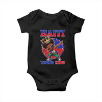 Haiti Young King Dabbing Boy Kids Graphic Baby Onesie Haitian Heritage Pride