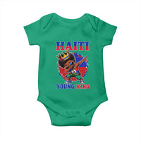 Haiti Young King Dabbing Boy Kids Graphic Baby Onesie Haitian Heritage Pride
