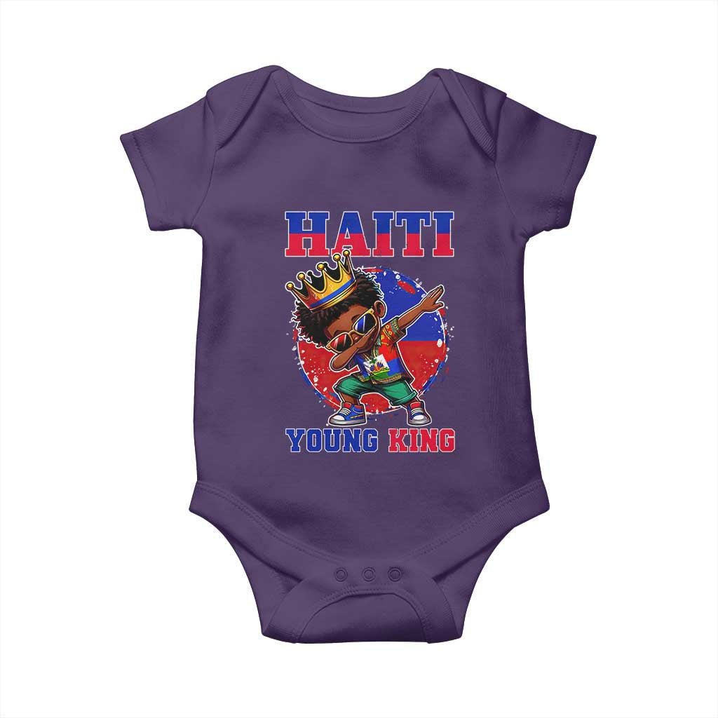 Haiti Young King Dabbing Boy Kids Graphic Baby Onesie Haitian Heritage Pride
