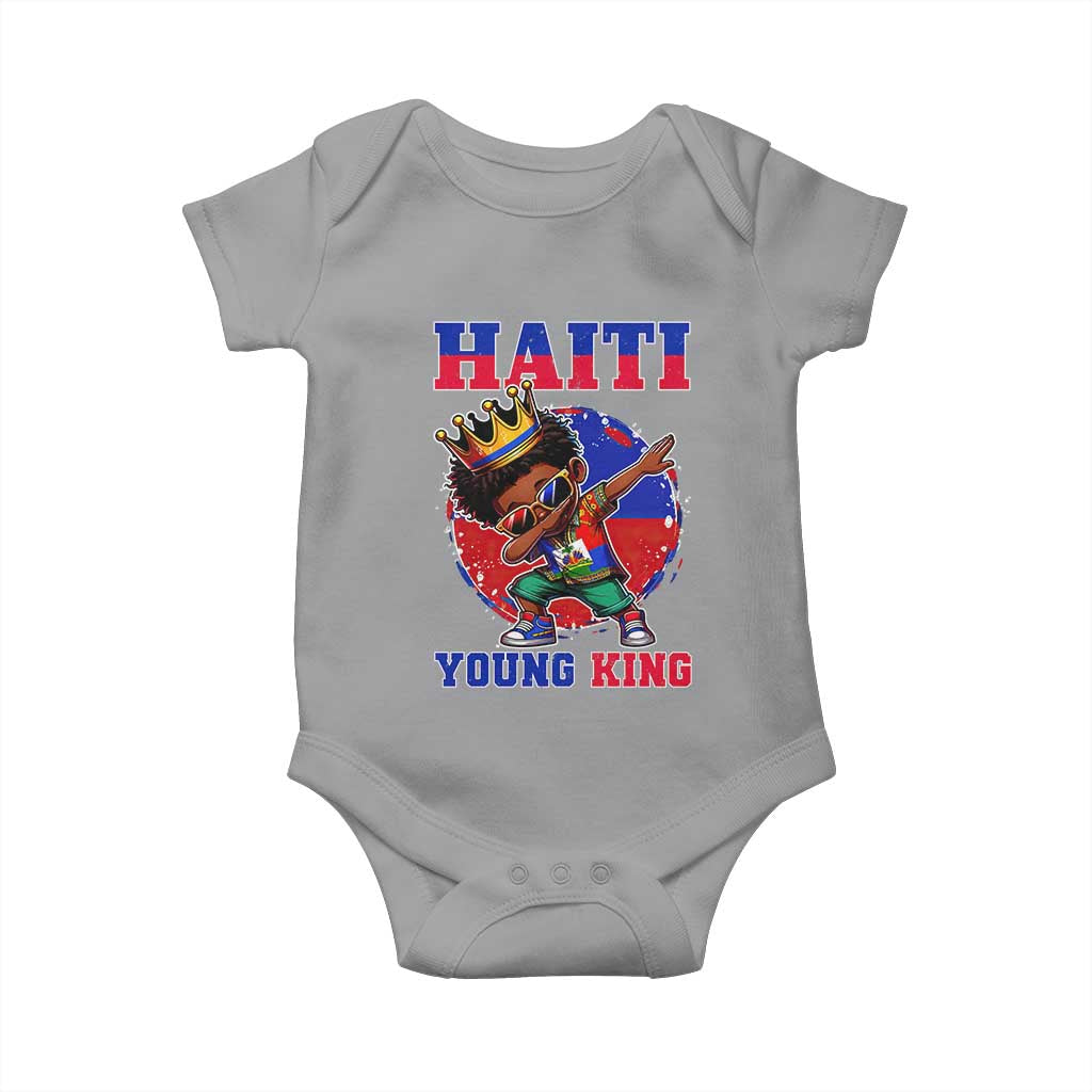 Haiti Young King Dabbing Boy Kids Graphic Baby Onesie Haitian Heritage Pride
