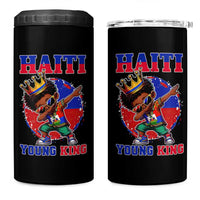Haiti Young King Dabbing Boy Kids Graphic 4 in 1 Can Cooler Tumbler Haitian Heritage Pride