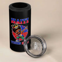 Haiti Young King Dabbing Boy Kids Graphic 4 in 1 Can Cooler Tumbler Haitian Heritage Pride