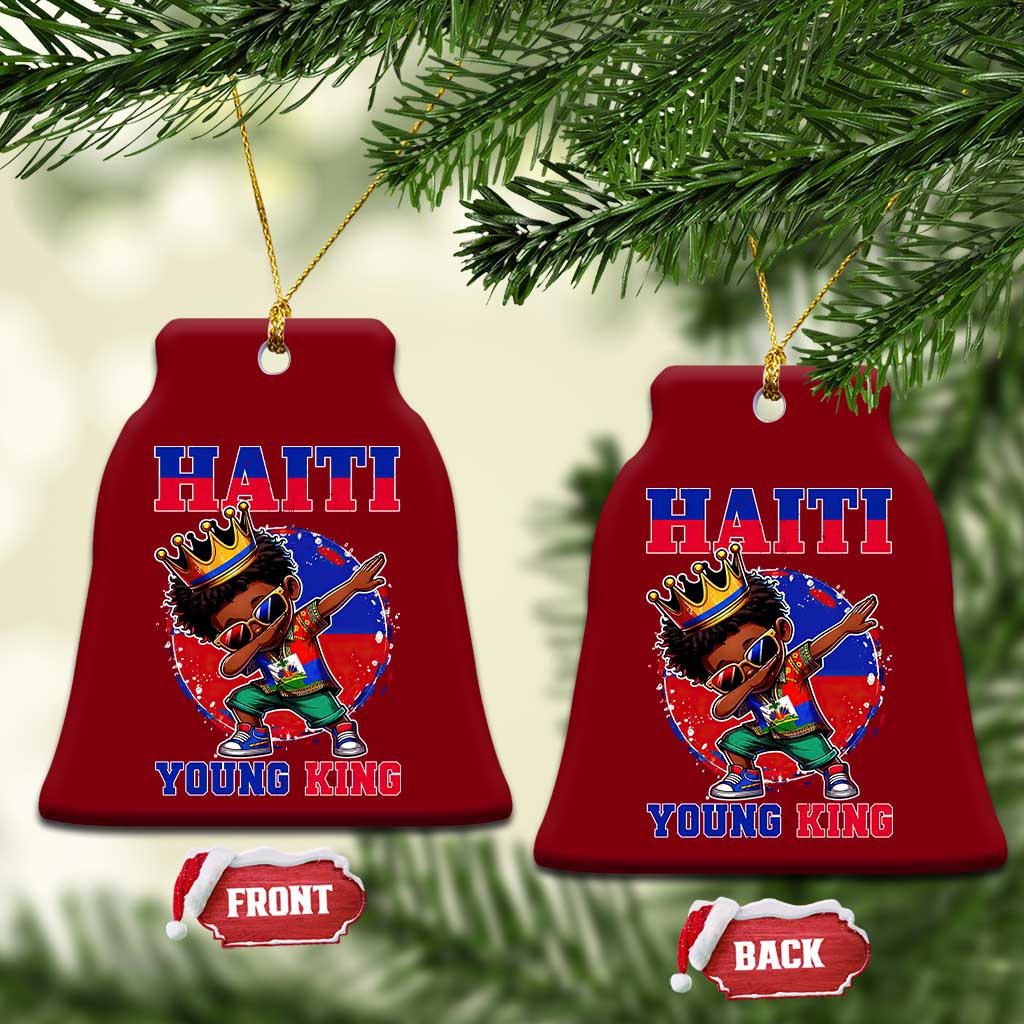 Haiti Young King Dabbing Boy Kids Graphic Ceramic Ornament Haitian Heritage Pride