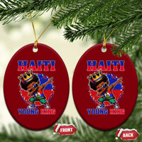 Haiti Young King Dabbing Boy Kids Graphic Ceramic Ornament Haitian Heritage Pride