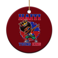 Haiti Young King Dabbing Boy Kids Graphic Ceramic Ornament Haitian Heritage Pride