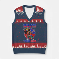 Haiti Young King Dabbing Boy Kids Graphic V-Neck Knit Sweater Vest Haitian Heritage Pride