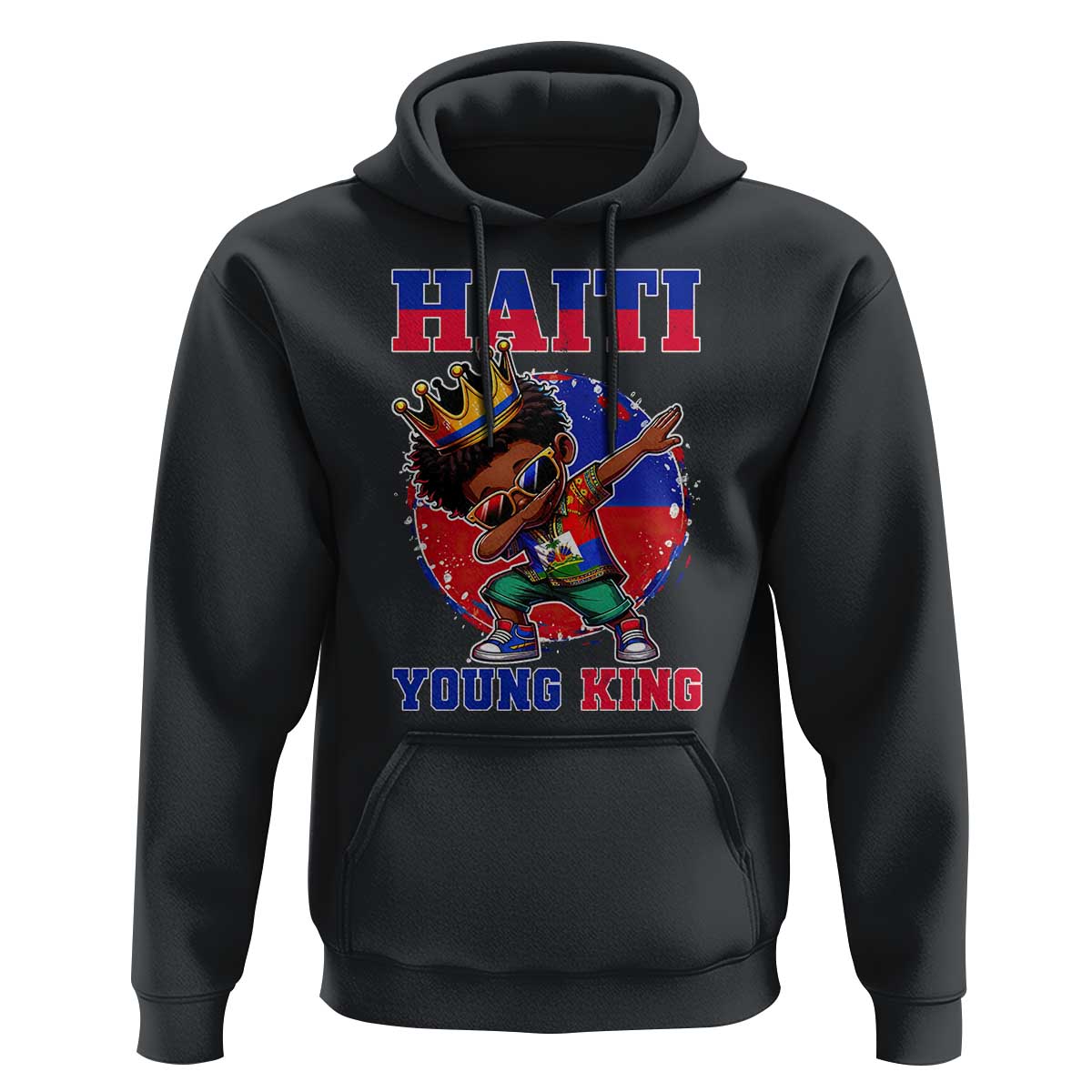 Haiti Young King Dabbing Boy Kids Graphic Hoodie Haitian Heritage Pride