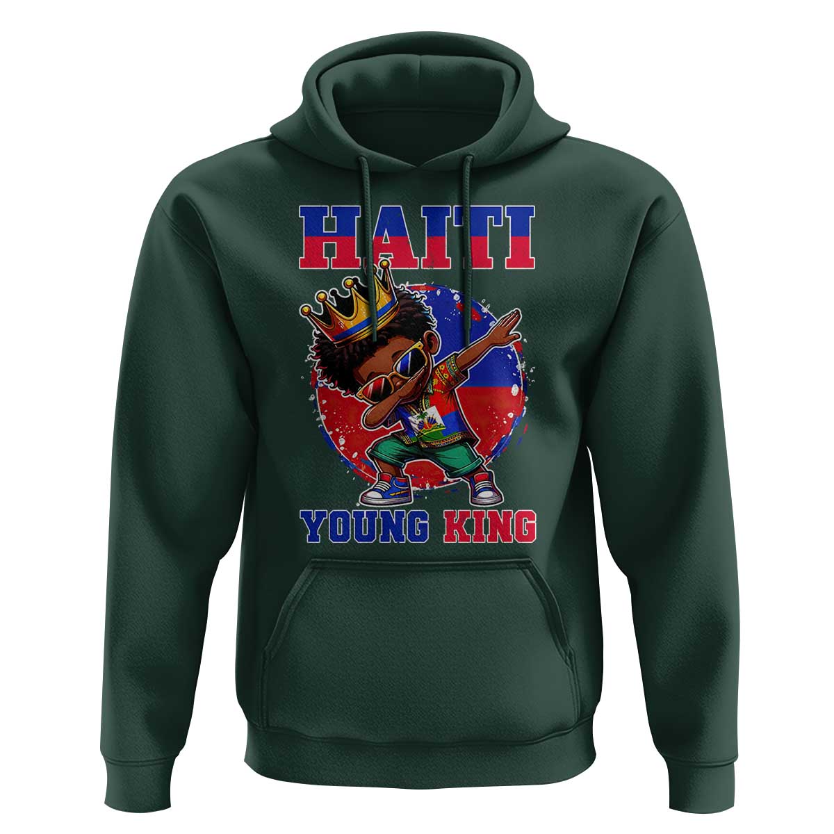 Haiti Young King Dabbing Boy Kids Graphic Hoodie Haitian Heritage Pride