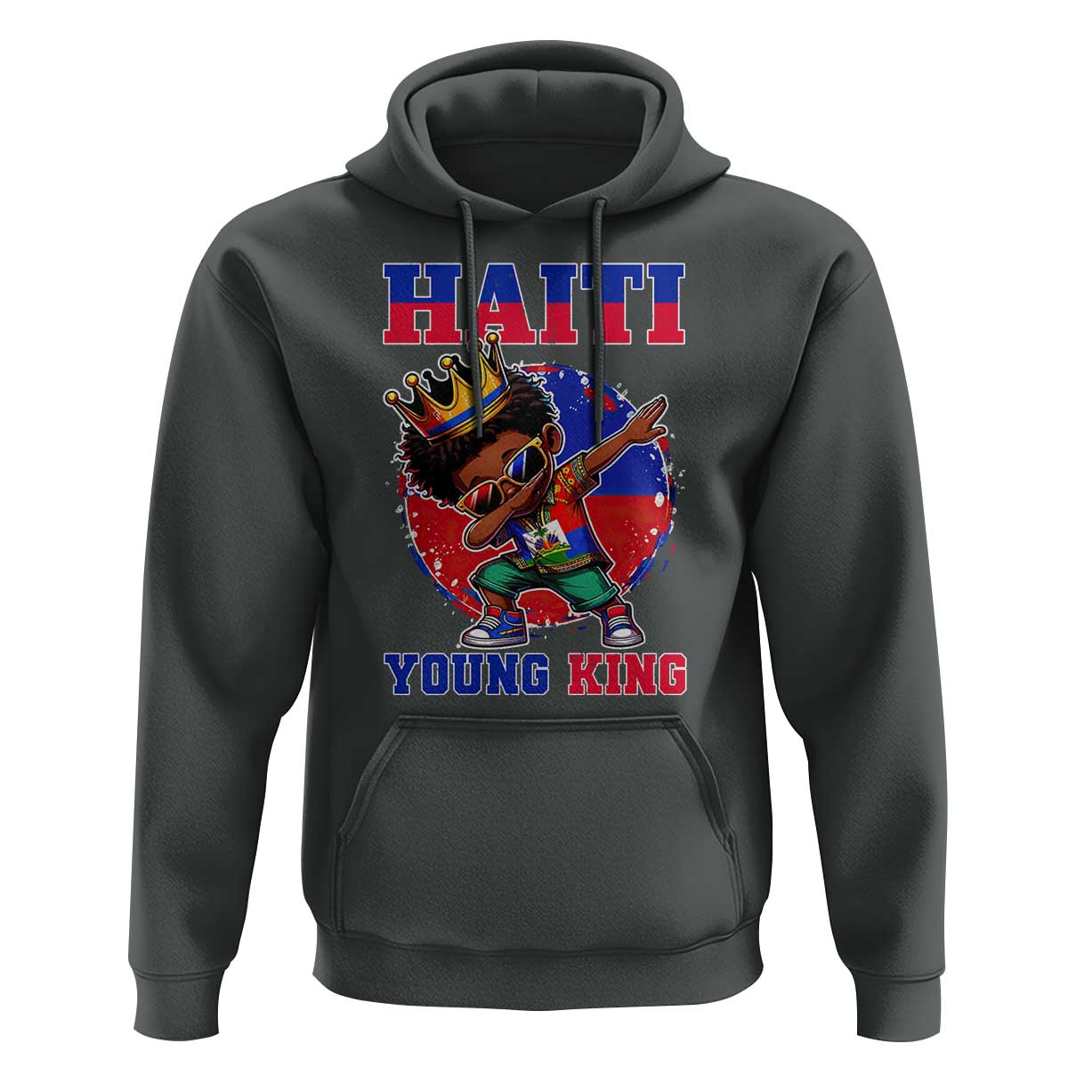 Haiti Young King Dabbing Boy Kids Graphic Hoodie Haitian Heritage Pride