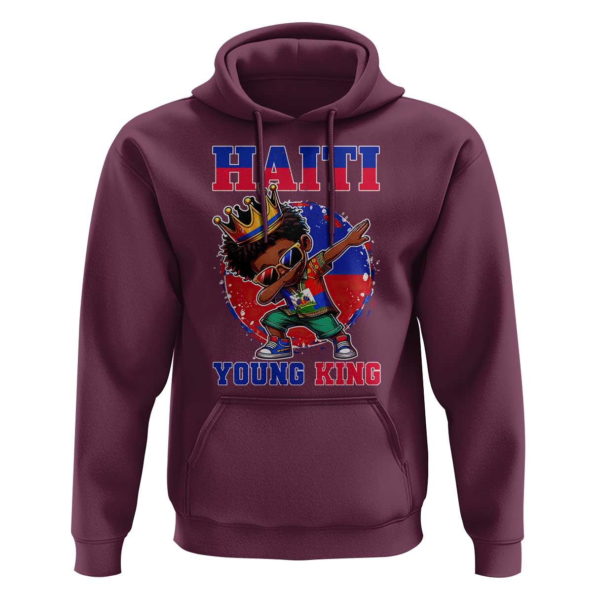 Haiti Young King Dabbing Boy Kids Graphic Hoodie Haitian Heritage Pride