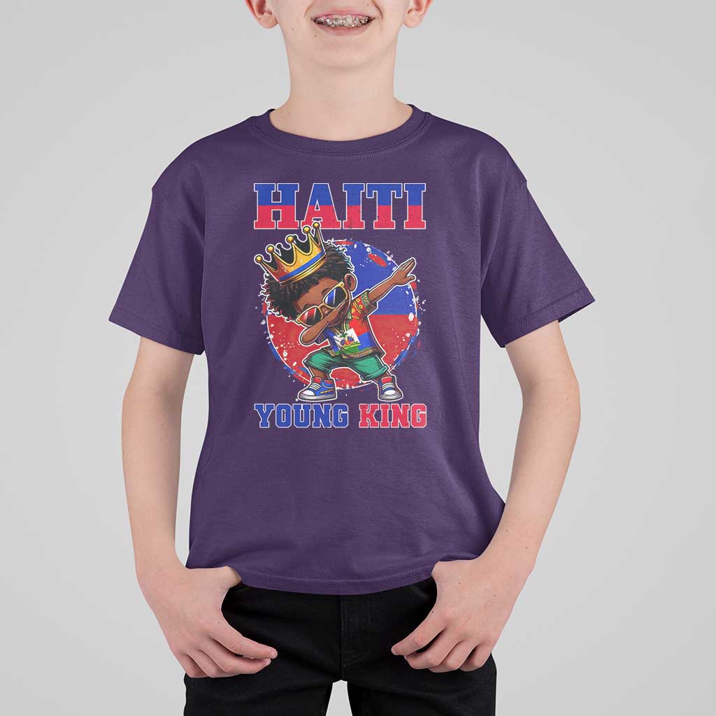 Haiti Young King Dabbing Boy Kids Graphic T Shirt For Kid Haitian Heritage Pride