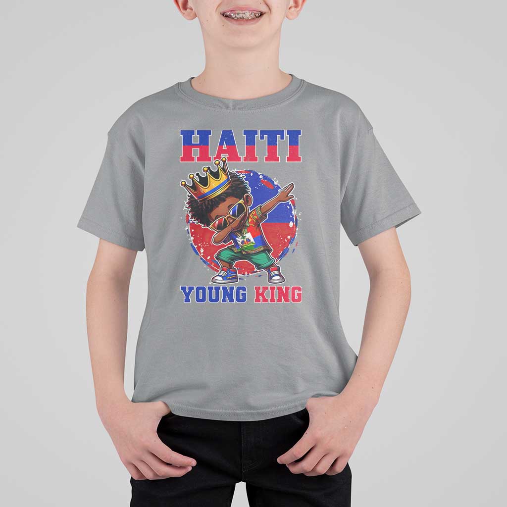 Haiti Young King Dabbing Boy Kids Graphic T Shirt For Kid Haitian Heritage Pride