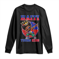 Haiti Young King Dabbing Boy Kids Graphic Long Sleeve Shirt Haitian Heritage Pride