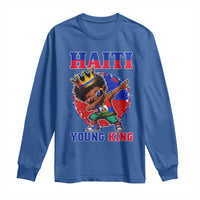 Haiti Young King Dabbing Boy Kids Graphic Long Sleeve Shirt Haitian Heritage Pride