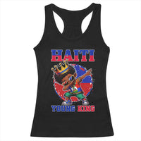 Haiti Young King Dabbing Boy Kids Graphic Racerback Tank Top Haitian Heritage Pride
