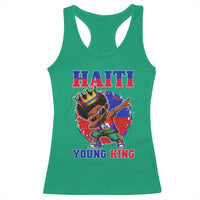 Haiti Young King Dabbing Boy Kids Graphic Racerback Tank Top Haitian Heritage Pride