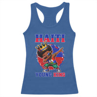Haiti Young King Dabbing Boy Kids Graphic Racerback Tank Top Haitian Heritage Pride