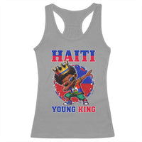 Haiti Young King Dabbing Boy Kids Graphic Racerback Tank Top Haitian Heritage Pride