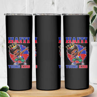 Haiti Young King Dabbing Boy Kids Graphic Skinny Tumbler Haitian Heritage Pride