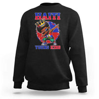 Haiti Young King Dabbing Boy Kids Graphic Sweatshirt Haitian Heritage Pride
