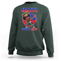 Haiti Young King Dabbing Boy Kids Graphic Sweatshirt Haitian Heritage Pride