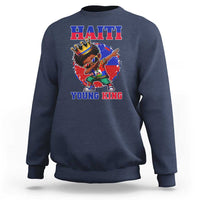 Haiti Young King Dabbing Boy Kids Graphic Sweatshirt Haitian Heritage Pride