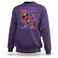 Haiti Young King Dabbing Boy Kids Graphic Sweatshirt Haitian Heritage Pride