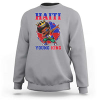 Haiti Young King Dabbing Boy Kids Graphic Sweatshirt Haitian Heritage Pride