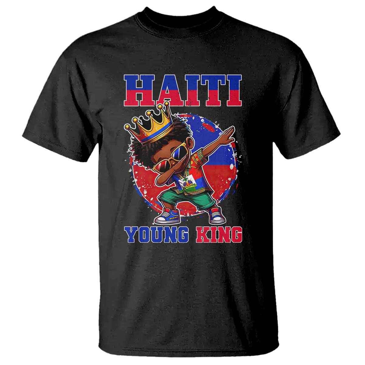 Haiti Young King Dabbing Boy Kids Graphic T Shirt Haitian Heritage Pride