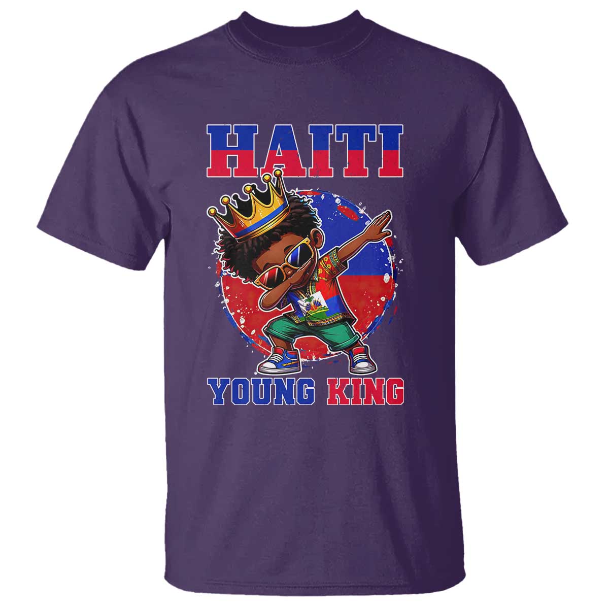 Haiti Young King Dabbing Boy Kids Graphic T Shirt Haitian Heritage Pride