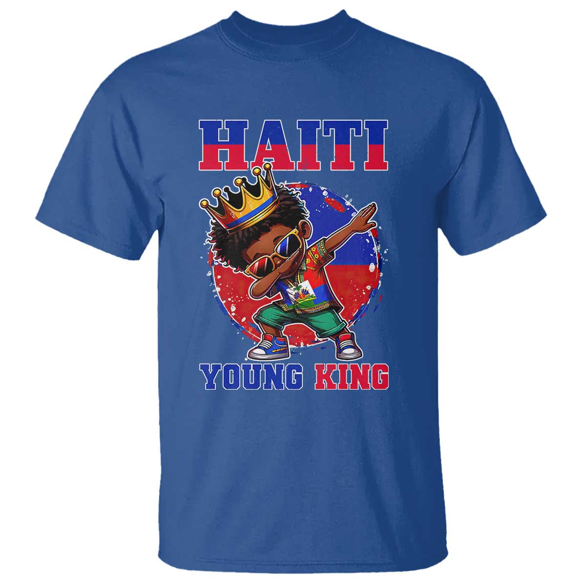 Haiti Young King Dabbing Boy Kids Graphic T Shirt Haitian Heritage Pride