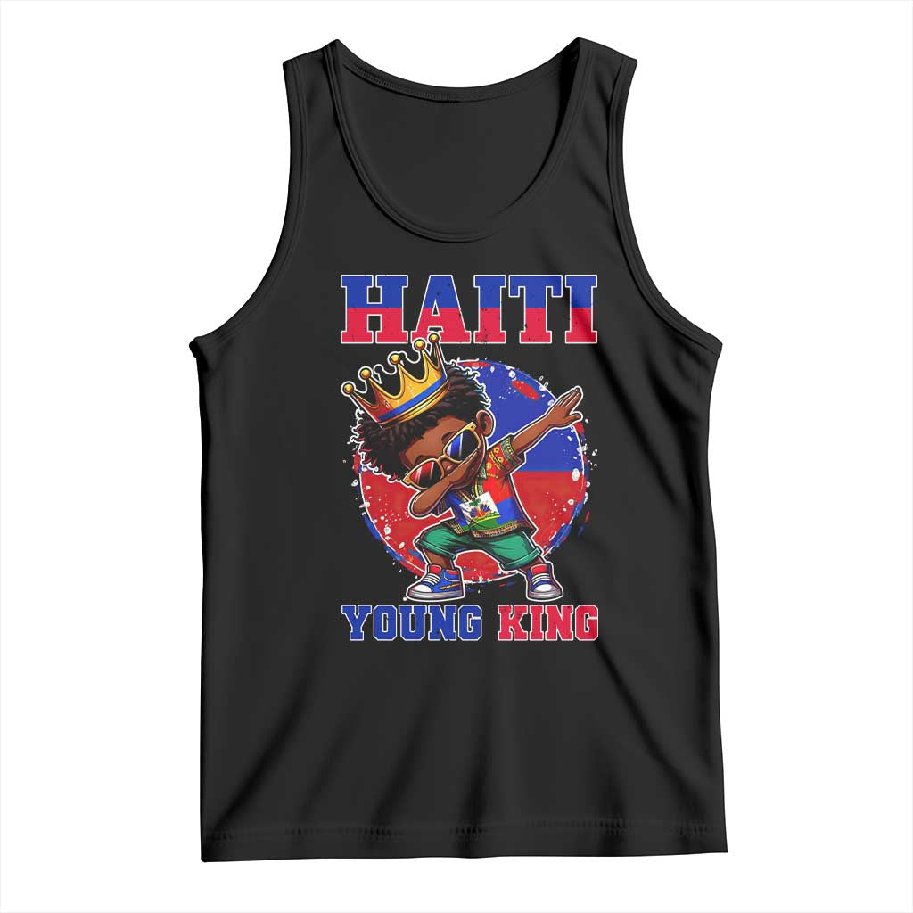 Haiti Young King Dabbing Boy Kids Graphic Tank Top Haitian Heritage Pride