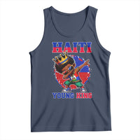 Haiti Young King Dabbing Boy Kids Graphic Tank Top Haitian Heritage Pride