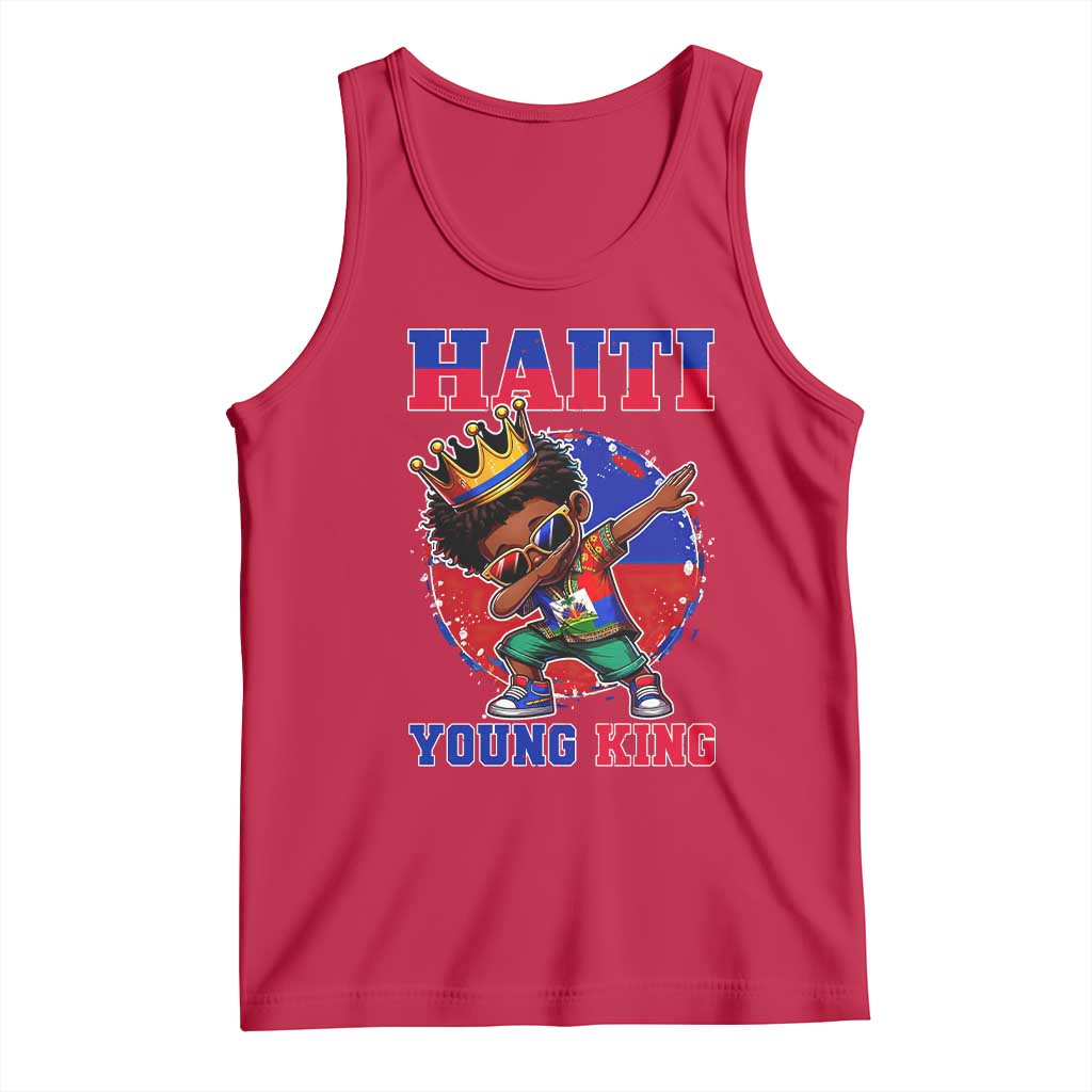 Haiti Young King Dabbing Boy Kids Graphic Tank Top Haitian Heritage Pride