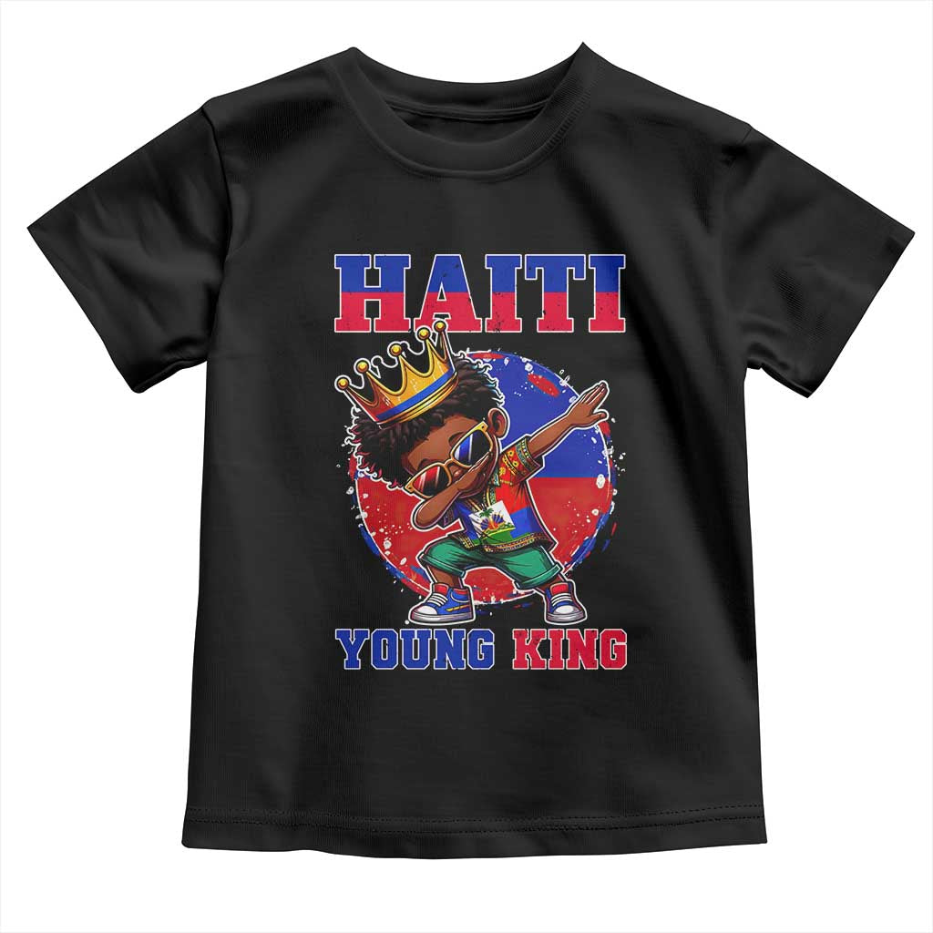 Haiti Young King Dabbing Boy Kids Graphic Toddler T Shirt Haitian Heritage Pride