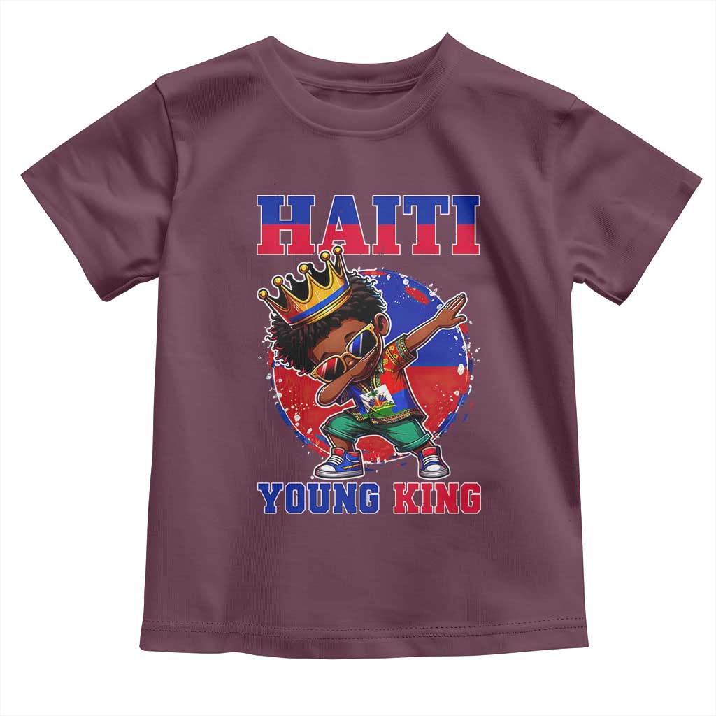 Haiti Young King Dabbing Boy Kids Graphic Toddler T Shirt Haitian Heritage Pride